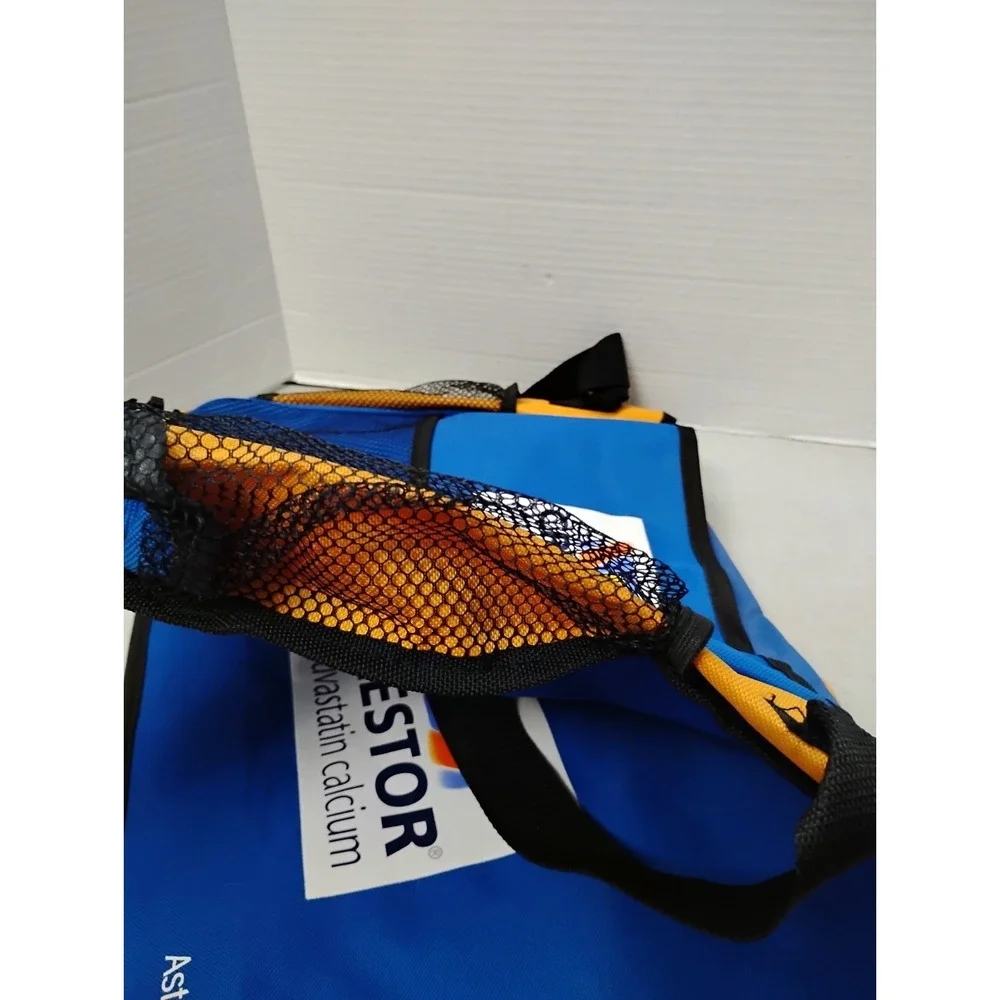 Crestor Blue Orange Messenger Bag Mesh Bottle Holder 16x13 AstraZeneca Pharm